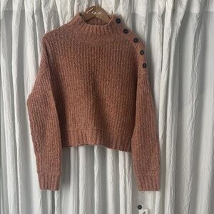 NWT Jessica Simpson Copper Buttoned Turtleneck Sweater